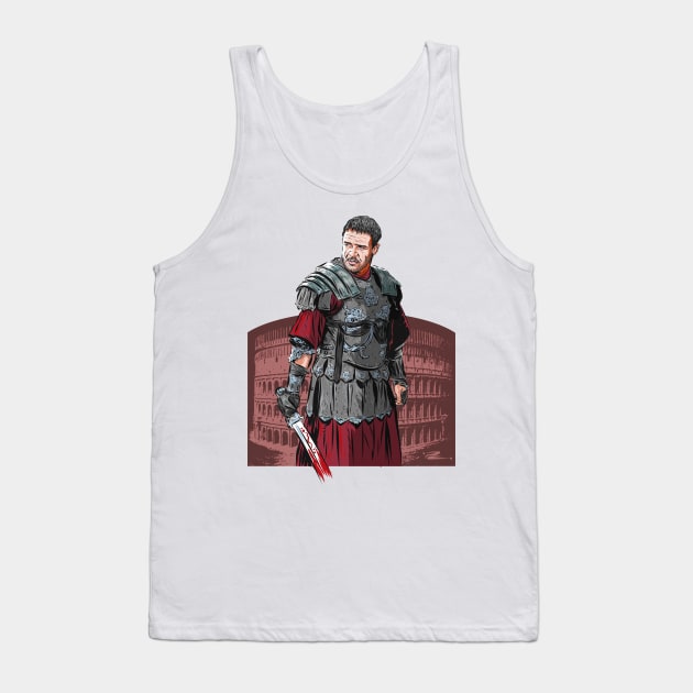 Russell Crowe - An illustration by Paul Cemmick Tank Top by PLAYDIGITAL2020